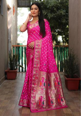 Picture of Elegant Silk Pink Saree