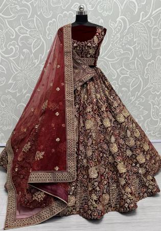 Picture of Exquisite Chiffon Maroon Lehenga Choli