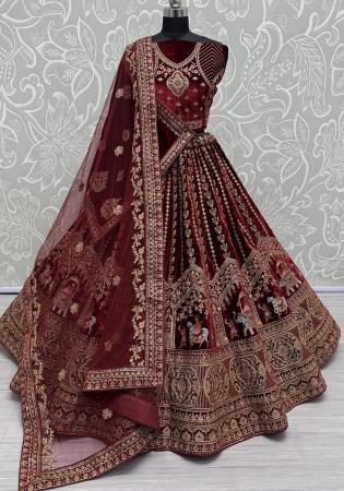 Picture of Marvelous Chiffon Maroon Lehenga Choli