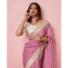 Picture of Superb Organza Pale Violet Red Saree