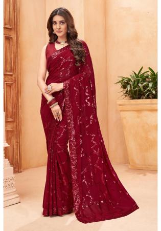 Picture of Grand Georgette Maroon Saree