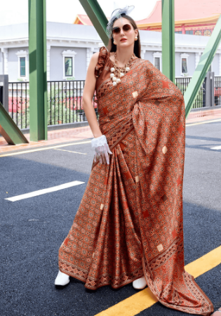 Picture of Amazing Satin & Silk Tan Saree