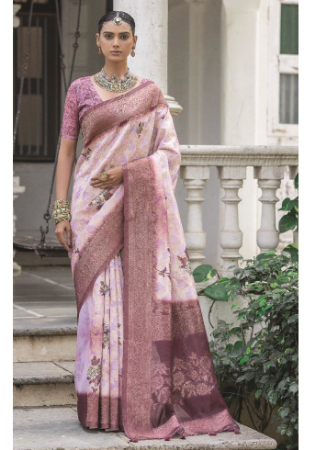 Picture of Grand Silk Thistle Saree