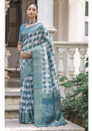 Picture of Radiant Silk Light Steel Blue Saree