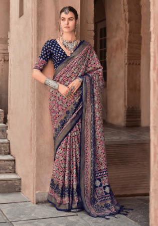 Picture of Sightly Silk Dark Slate Blue Saree