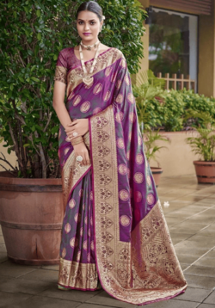 Picture of Gorgeous Silk Rosy Brown Saree