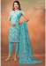 Picture of Beautiful Cotton Sky Blue Readymade Salwar Kameez