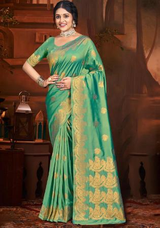 Picture of Good Looking Silk Cadet Blue Saree