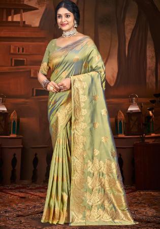 Picture of Beautiful Silk Medium Spring Green Saree