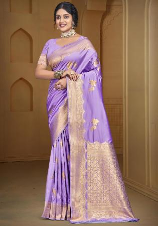 Picture of Marvelous Silk Medium Purple Saree