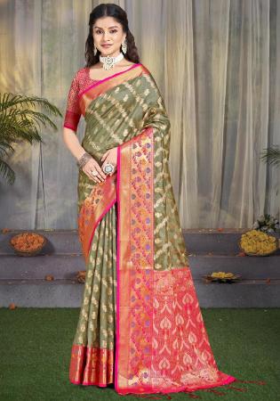 Picture of Good Looking Silk Grey Saree