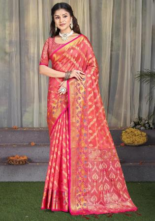 Picture of Delightful Silk Light Salmon Saree