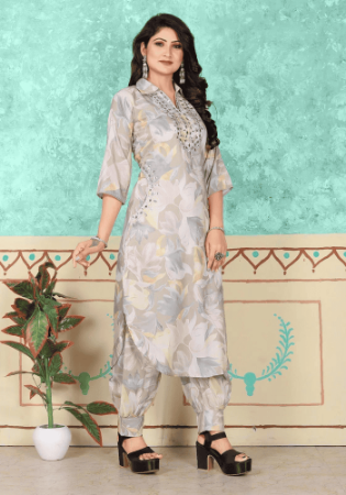 Picture of Enticing Cotton Off White Kurtis & Tunic