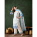 Picture of Silk & Organza Powder Blue Readymade Salwar Kameez