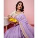 Picture of Excellent Organza Plum Saree