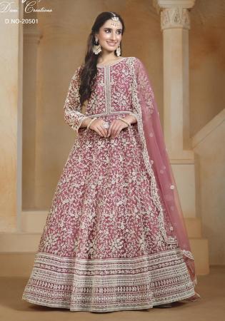 Picture of Taking Net Rosy Brown Anarkali Salwar Kameez