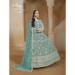 Picture of Comely Net Cadet Blue Anarkali Salwar Kameez