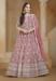 Picture of Well Formed Net Rosy Brown Anarkali Salwar Kameez