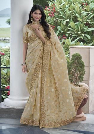 Picture of Ravishing Silk Beige Saree