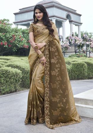 Picture of Elegant Silk Rosy Brown Saree