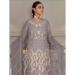 Picture of Bewitching Net Dark Grey Straight Cut Salwar Kameez