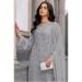 Picture of Georgette Light Slate Grey Straight Cut Salwar Kameez