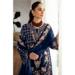 Picture of Georgette Dark Slate Grey Straight Cut Salwar Kameez