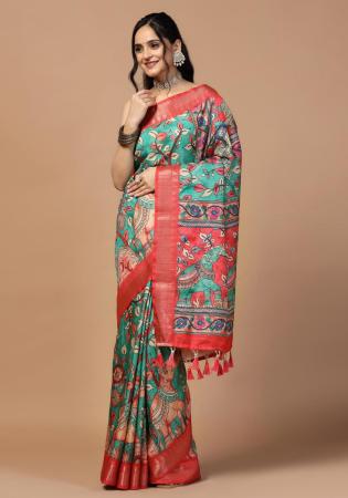 Picture of Fascinating Silk Medium Aqua Marine Saree