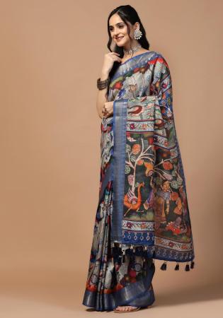 Picture of Appealing Silk Dark Grey Saree