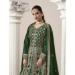 Picture of Georgette Dark Green Straight Cut Salwar Kameez