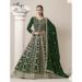 Picture of Georgette Dark Green Straight Cut Salwar Kameez