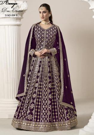 Picture of Ideal Georgette Maroon Straight Cut Salwar Kameez