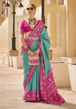 Picture of Shapely Silk Sea Green Saree