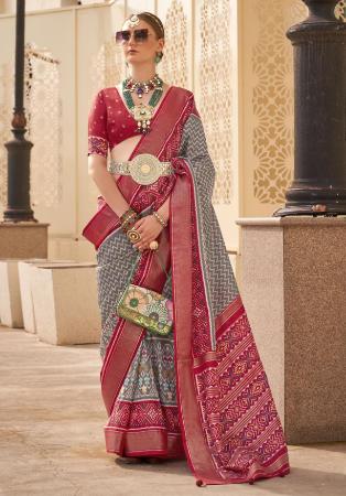 Picture of Classy Silk Dim Gray Saree