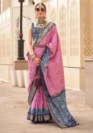 Picture of Beauteous Silk Pale Violet Red Saree