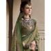 Picture of Well Formed Silk Dark Olive Green Saree