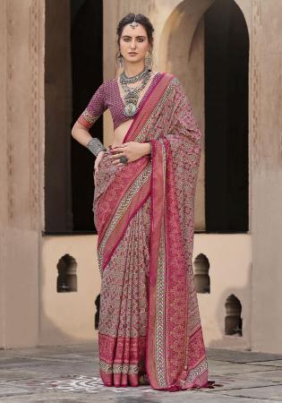 Picture of Superb Silk Rosy Brown Saree