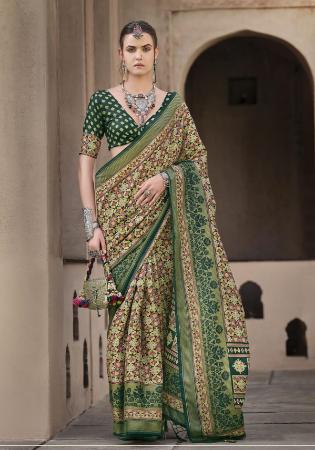 Picture of Pleasing Silk Dark Khaki Saree