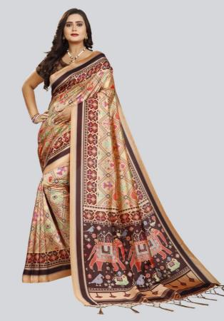 Picture of Beauteous Silk Tan Saree