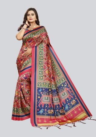 Picture of Elegant Silk Fire Brick Saree