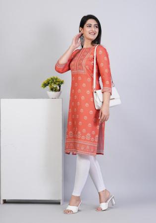 Picture of Elegant Rayon Medium Spring Green Kurtis & Tunic