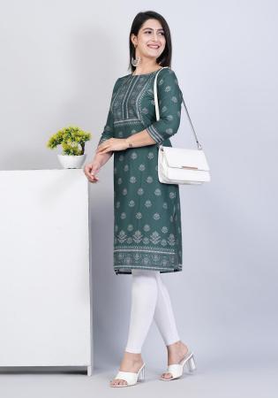 Picture of Sightly Rayon Dark Slate Grey Kurtis & Tunic