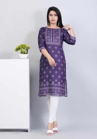 Picture of Comely Rayon Purple Kurtis & Tunic