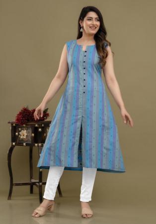 Picture of Statuesque Cotton Dark Cyan Kurtis & Tunic