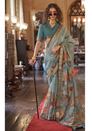 Picture of Nice Silk Dim Gray Saree