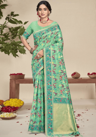 Picture of Charming Silk Dark Sea Green Saree