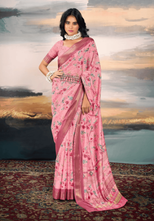 Picture of Enticing Cotton & Silk Light Coral Saree