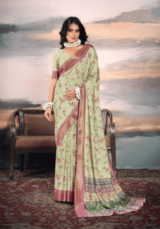 Picture of Marvelous Cotton & Silk Tan Saree