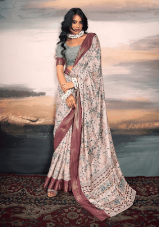 Picture of Nice Cotton & Silk Dark Grey Saree