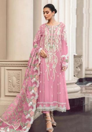 Picture of Georgette Pale Violet Red Straight Cut Salwar Kameez